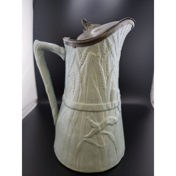 Antique English Victorian Pewter Lidded Tankard (A6272) - Picture 1 of 6